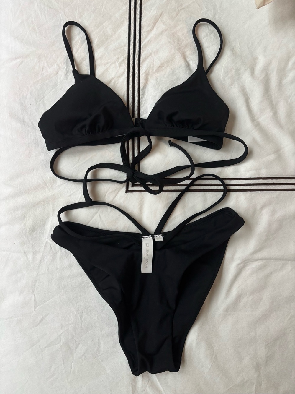 Jonathan Simkhai Black Strappy Bikini Set